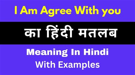 i am agree meaning in hindi